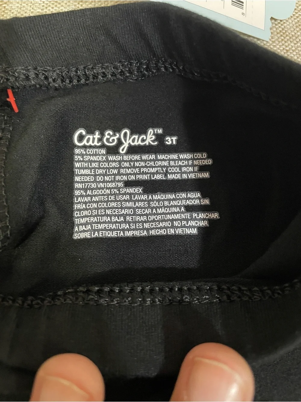Cat & Jack Black Kids Leggings with Durable Knee Patch Tag